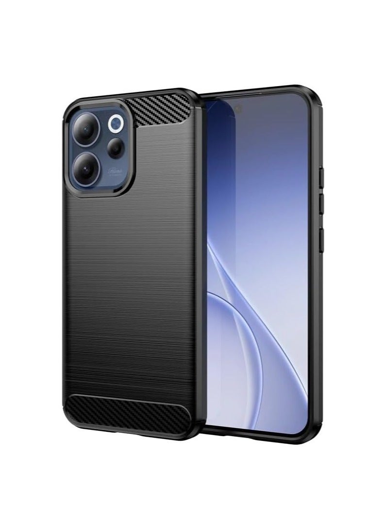 Protective case compatible with OPPO Reno15 F, featuring carbon fiber brushed texture, soft TPU silicone bumper, scratch-resistant and shockproof back cover, suitable for OPPO Reno 15F. - Image 1